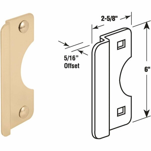 Defender Security 6 In. Polished Brass Steel Entry Door Latch Guard U 9510